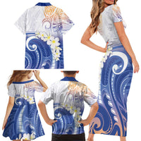 Marshall Islands Manit Day Family Matching Short Sleeve Bodycon Dress and Hawaiian Shirt Plumeria and Polynesian Tribal LT9 - Polynesian Pride