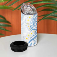 Palau 1981 Tribal Tattoo 4 in 1 Can Cooler Tumbler with Belau Plumeria Flowers LT9 - Polynesian Pride