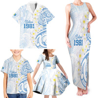 Palau 1981 Tribal Tattoo Family Matching Tank Maxi Dress and Hawaiian Shirt with Belau Plumeria Flowers LT9 - Polynesian Pride