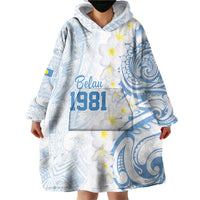 Palau 1981 Tribal Tattoo Wearable Blanket Hoodie with Belau Plumeria Flowers LT9 - Polynesian Pride