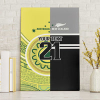 Custom Cricket AUNZ Spirit Canvas Wall Art Aussie New Zealand Retro Edition LT9 Without Frame Black - Polynesian Pride