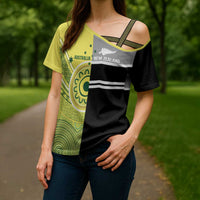 Custom Cricket AUNZ Spirit Cross Shoulder Shirt Aussie New Zealand Retro Edition - Polynesian Pride