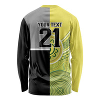 Custom Cricket AUNZ Spirit Long Sleeve Shirt Aussie New Zealand Retro Edition - Polynesian Pride