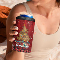 Funny Kiwi Bird Xmas Tree 4 in 1 Can Cooler Tumbler New Zealand Tribal Christmas Spirit LT9 - Polynesian Pride