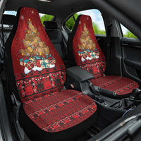 Funny Kiwi Bird Xmas Tree Car Seat Cover New Zealand Tribal Christmas Spirit LT9 One Size Red - Polynesian Pride