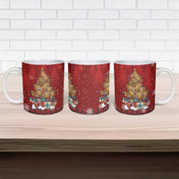 Funny Kiwi Bird Xmas Tree Ceramic Mug New Zealand Tribal Christmas Spirit - Polynesian Pride