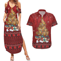 Funny Kiwi Bird Xmas Tree Couples Matching Summer Maxi Dress and Hawaiian Shirt New Zealand Tribal Christmas Spirit LT9 Red - Polynesian Pride