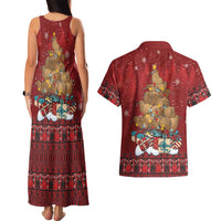 Funny Kiwi Bird Xmas Tree Couples Matching Tank Maxi Dress and Hawaiian Shirt New Zealand Tribal Christmas Spirit LT9 - Polynesian Pride
