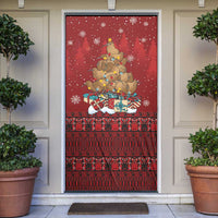 Funny Kiwi Bird Xmas Tree Door Cover New Zealand Tribal Christmas Spirit - Polynesian Pride