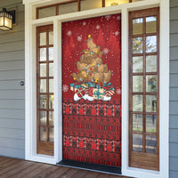 Funny Kiwi Bird Xmas Tree Door Cover New Zealand Tribal Christmas Spirit - Polynesian Pride