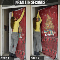 Funny Kiwi Bird Xmas Tree Door Cover New Zealand Tribal Christmas Spirit - Polynesian Pride