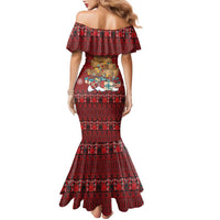 Funny Kiwi Bird Xmas Tree Family Matching Mermaid Dress and Hawaiian Shirt New Zealand Tribal Christmas Spirit LT9 - Polynesian Pride