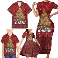 Funny Kiwi Bird Xmas Tree Family Matching Short Sleeve Bodycon Dress and Hawaiian Shirt New Zealand Tribal Christmas Spirit LT9 - Polynesian Pride