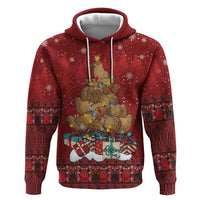 Funny Kiwi Bird Xmas Tree Hoodie New Zealand Tribal Christmas Spirit LT9 Pullover Hoodie Red - Polynesian Pride