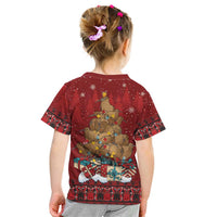 Funny Kiwi Bird Xmas Tree Kid T Shirt New Zealand Tribal Christmas Spirit LT9 - Polynesian Pride