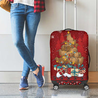 Funny Kiwi Bird Xmas Tree Luggage Cover New Zealand Tribal Christmas Spirit LT9 - Polynesian Pride