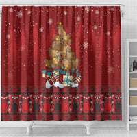 Funny Kiwi Bird Xmas Tree Shower Curtain New Zealand Tribal Christmas Spirit LT9 - Polynesian Pride