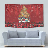 Funny Kiwi Bird Xmas Tree Tapestry New Zealand Tribal Christmas Spirit - Polynesian Pride