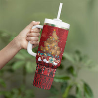 Funny Kiwi Bird Xmas Tree Tumbler With Handle New Zealand Tribal Christmas Spirit LT9 - Polynesian Pride