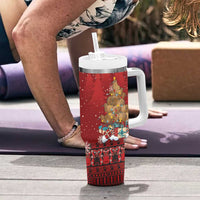Funny Kiwi Bird Xmas Tree Tumbler With Handle New Zealand Tribal Christmas Spirit LT9 - Polynesian Pride