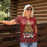 Funny Kiwi Bird Xmas Tree Women Polo Shirt New Zealand Tribal Christmas Spirit LT9 - Polynesian Pride