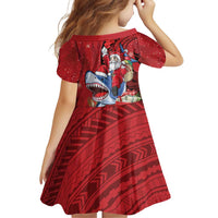Funny Santa Riding Shark Family Matching Summer Maxi Dress and Hawaiian Shirt Polynesian Tribal Christmas Spirit LT9 - Polynesian Pride