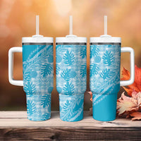 Hawaii Breadfruit Palaka Tumbler With Handle Polu Maile Lei - Polynesian Pride