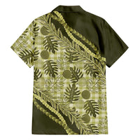 Hawaii Breadfruit Palaka Family Matching Mermaid Dress and Hawaiian Shirt Omaomao Maile Lei - Polynesian Pride