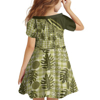Hawaii Breadfruit Palaka Family Matching Summer Maxi Dress and Hawaiian Shirt Omaomao Maile Lei - Polynesian Pride