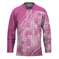 Hawaii Breadfruit Palaka Hockey Jersey Omaomao Ulaula Maile Lei - Polynesian Pride