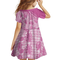 Hawaii Breadfruit Palaka Kid Short Sleeve Dress Omaomao Ulaula Maile Lei - Polynesian Pride