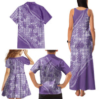 Hawaii Breadfruit Palaka Family Matching Tank Maxi Dress and Hawaiian Shirt Poni Maile Lei LT9 - Polynesian Pride