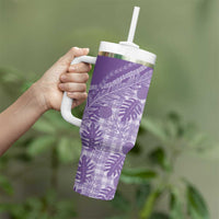 Hawaii Breadfruit Palaka Tumbler With Handle Poni Maile Lei - Polynesian Pride