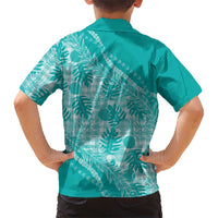Hawaii Breadfruit Palaka Family Matching Summer Maxi Dress and Hawaiian Shirt Polu Opal Maile Lei - Polynesian Pride