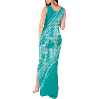 Hawaii Breadfruit Palaka Tank Maxi Dress Polu Opal Maile Lei - Polynesian Pride