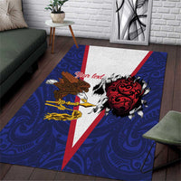 American Samoa Heart Tribal Personalized Area Rug Polynesian Patterns