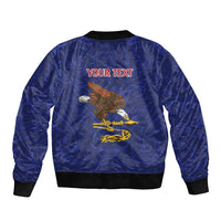 American Samoa Heart Tribal Personalized Bomber Jacket Polynesian Patterns LT9 - Polynesian Pride