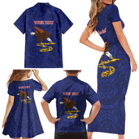 American Samoa Heart Tribal Personalized Family Matching Short Sleeve Bodycon Dress and Hawaiian Shirt Polynesian Patterns