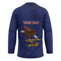 American Samoa Heart Tribal Personalized Hockey Jersey Polynesian Patterns
