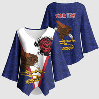American Samoa Heart Tribal Personalized Kimono Sleeve Blouse Polynesian Patterns