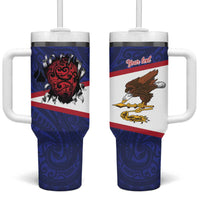 American Samoa Heart Tribal Personalized Tumbler With Handle Polynesian Patterns