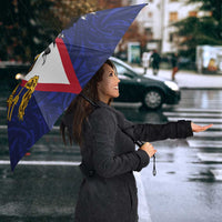 American Samoa Heart Tribal Personalized Umbrella Polynesian Patterns