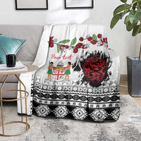 Fiji Heart Tribal Personalised Blanket Polynesian Patterns