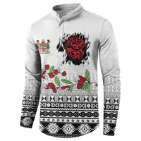 Fiji Heart Tribal Personalised Button Sweatshirt Polynesian Patterns