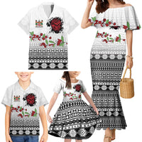 Fiji Heart Tribal Personalised Family Matching Mermaid Dress and Hawaiian Shirt Polynesian Patterns