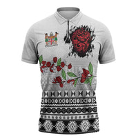 Fiji Heart Tribal Personalised Zipper Polo Shirt Polynesian Patterns