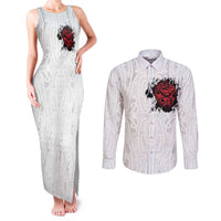 New Zealand Maori Heart Tribal Personalised Couples Matching Tank Maxi Dress and Long Sleeve Button Shirt Polynesian Patterns