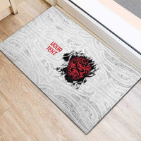 New Zealand Maori Heart Tribal Personalised Rubber Doormat Polynesian Patterns