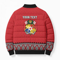 Tonga Heart Tribal Personalised Bomber Puffer Jacket Polynesian Patterns