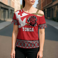 Tonga Heart Tribal Personalised Cross Shoulder Shirt Polynesian Patterns